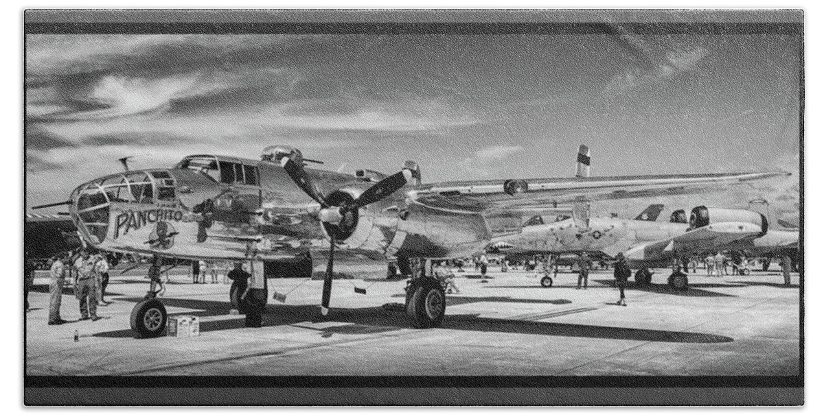 B25 Bath Towel featuring the photograph B-25 Panchito by David Hart