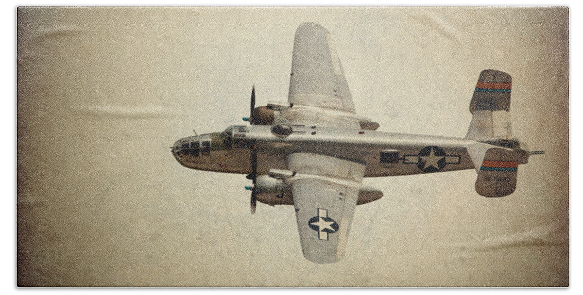 B-25 Hand Towel featuring the photograph B-25J  Miss Mitchell by Al Mueller