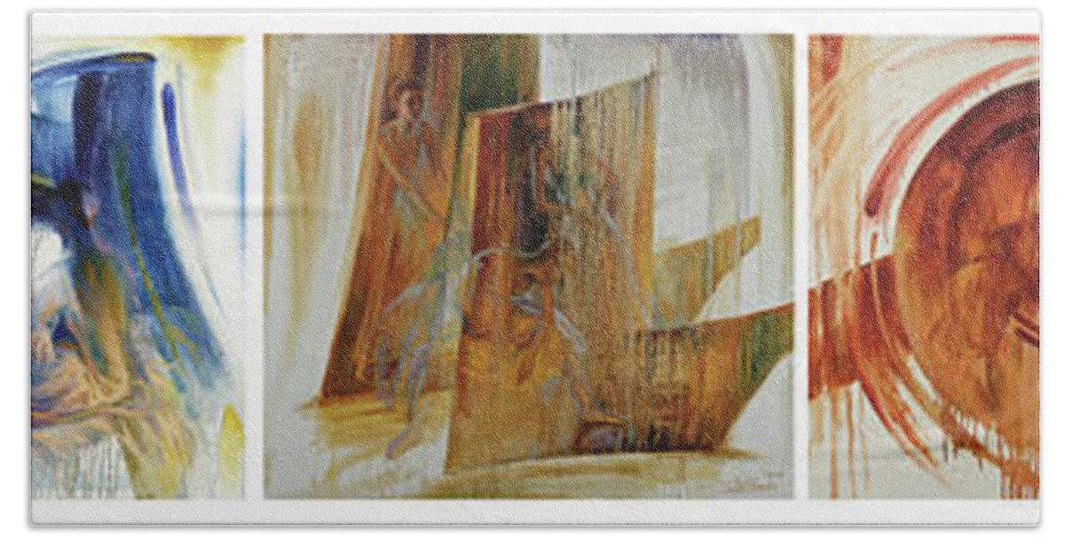 Ballet Hand Towel featuring the painting B A Ll E T by Serguei Zlenko