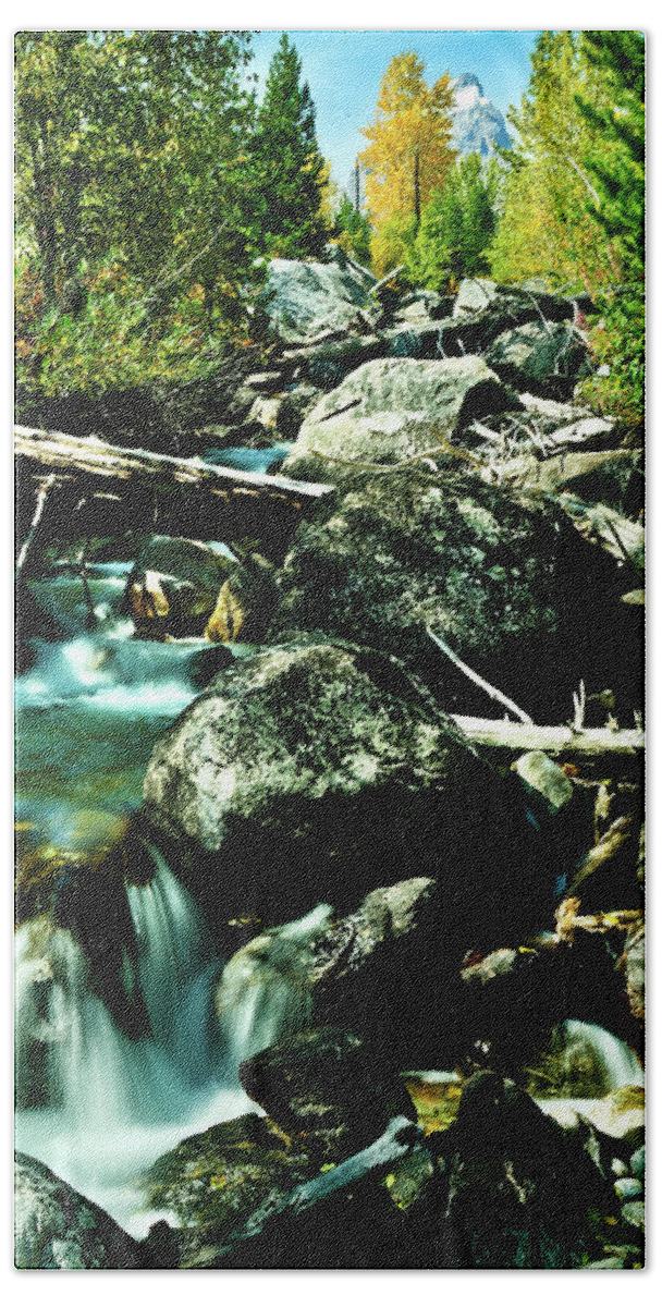 Brook Bath Sheet featuring the photograph Babbling Brook by Greg Norrell