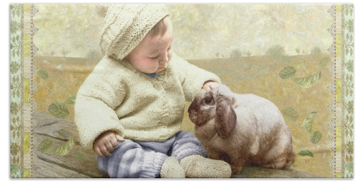  Bath Towel featuring the photograph Baby Pats Bunny by Adele Aron Greenspun