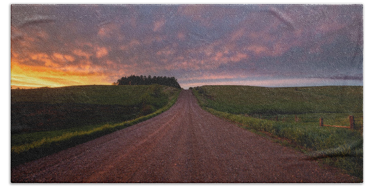Trees Hand Towel featuring the photograph Backroad to Heaven by Aaron J Groen