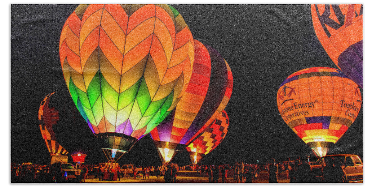 Air Bath Towel featuring the photograph Balloon Glow II by Diana Powell