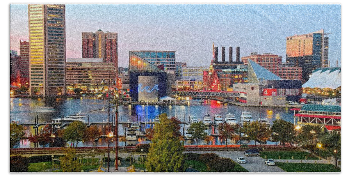 Baltimore Bath Towel featuring the photograph Baltimore from the Hill by Frozen in Time Fine Art Photography