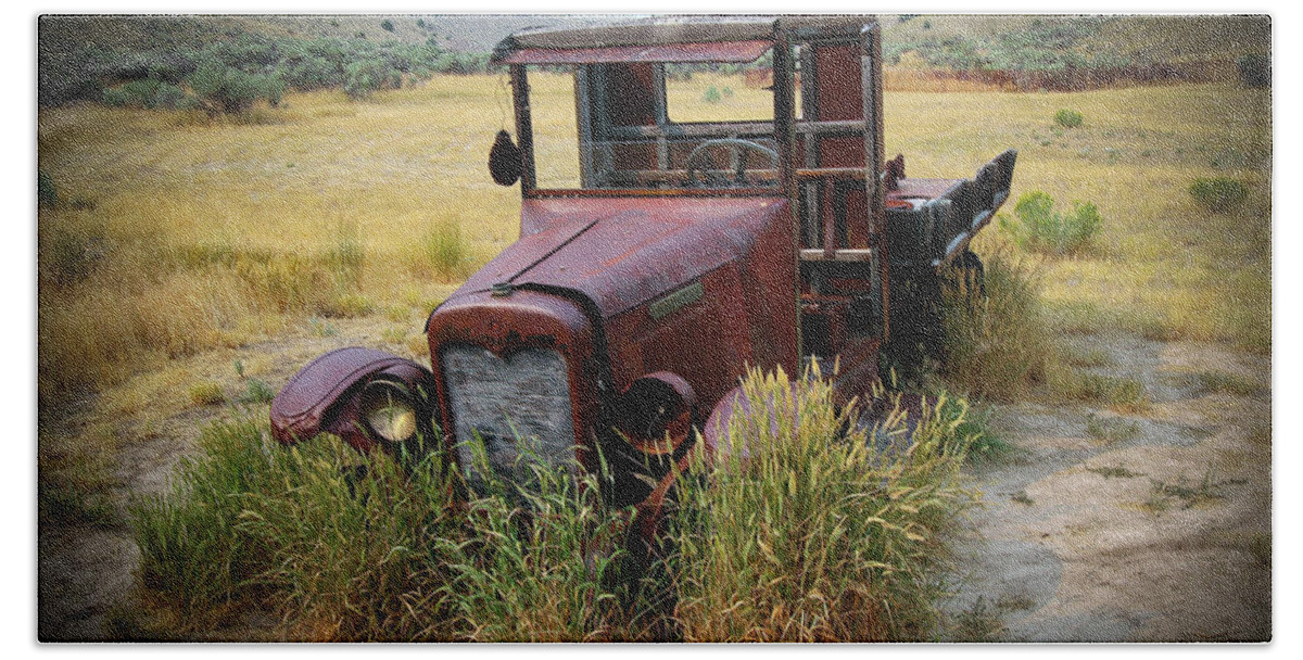 Bannack State Park Hand Towel featuring the photograph Bannack Montana Old Truck Two by Veronica Batterson