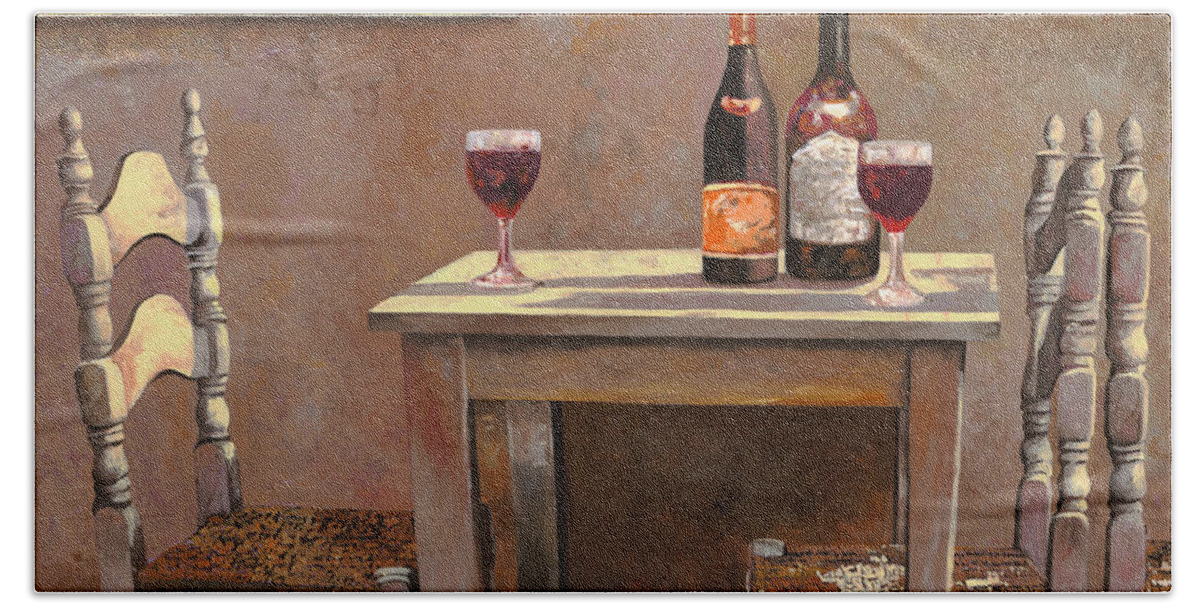 Wine Bath Sheet featuring the painting Barbaresco by Guido Borelli