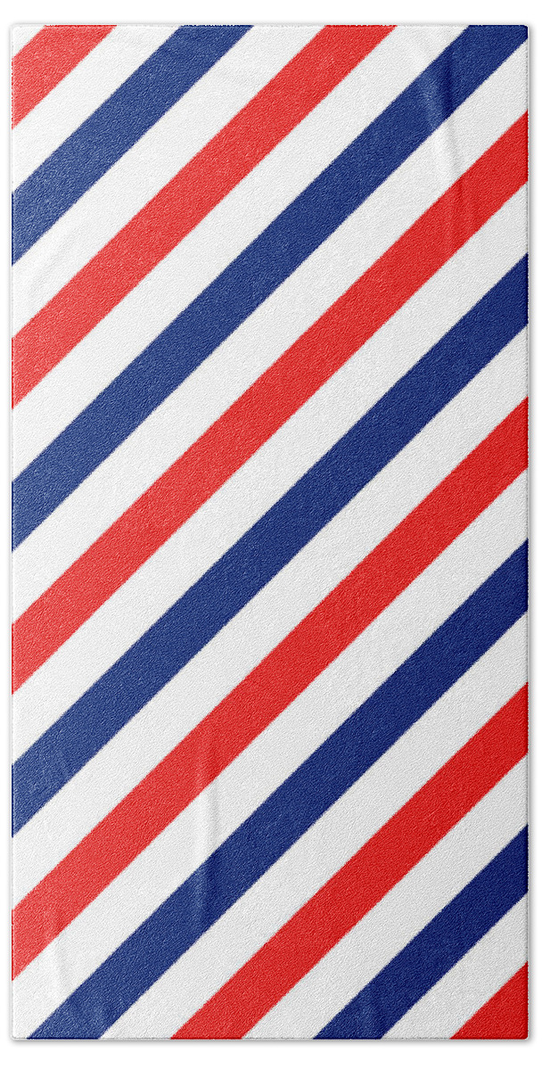 Barber Shop Pole Hand Towel featuring the digital art Barber Stripes by Julia Jasiczak