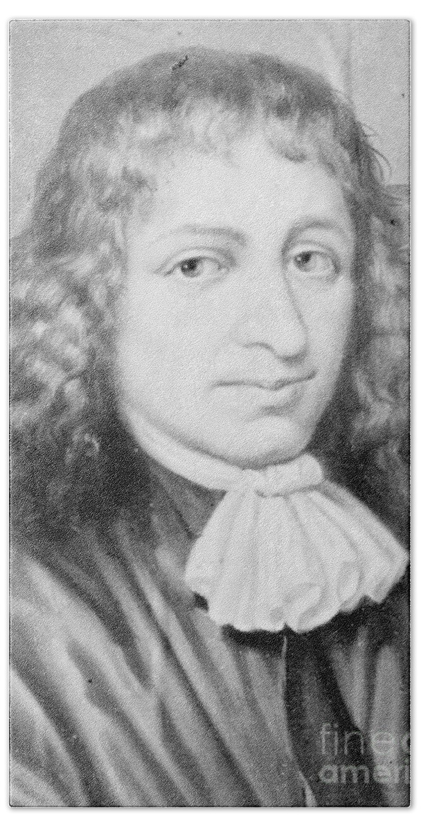 History Bath Towel featuring the photograph Baruch Spinoza, Jewish-dutch Philosopher by Photo Researchers