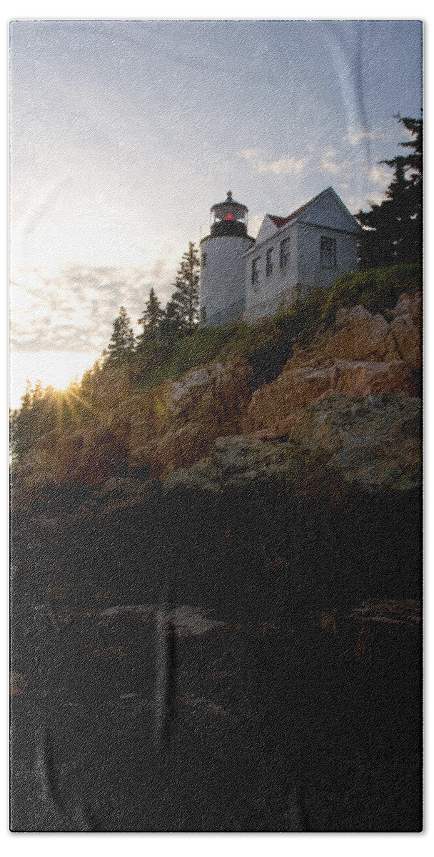 Lighthouse Bath Towel featuring the photograph Bass Harbor Lighthouse 1 by Brent L Ander