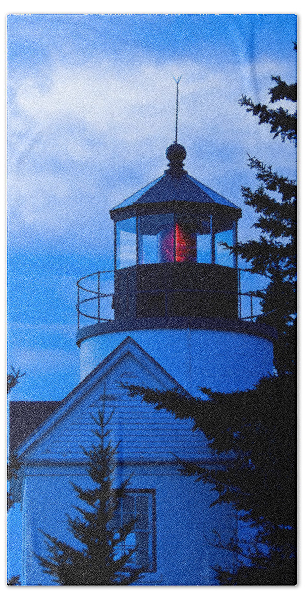 Acadia National Park Hand Towel featuring the photograph Bass Harbor Lighthouse Blue by Brian Green