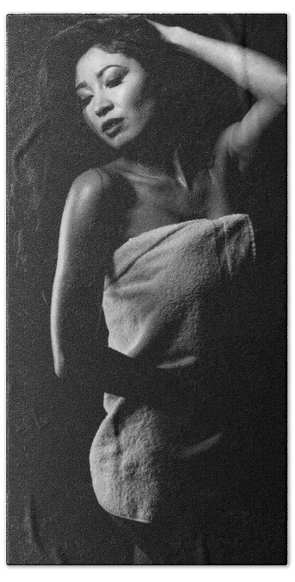 Towel Hand Towel featuring the photograph Bathe Noir by Monte Arnold