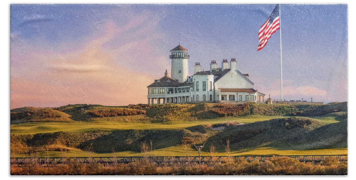 American Flag Hand Towel featuring the photograph Bayonne Golf Club by Susan Candelario