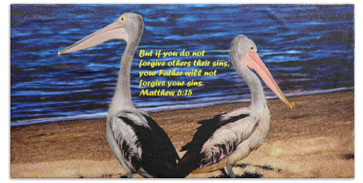 Beach Bath Towel featuring the painting Be Biblical Birds by Bruce Nutting