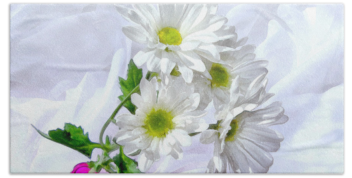 Daisy Hand Towel featuring the photograph Be Happy by Krissy Katsimbras