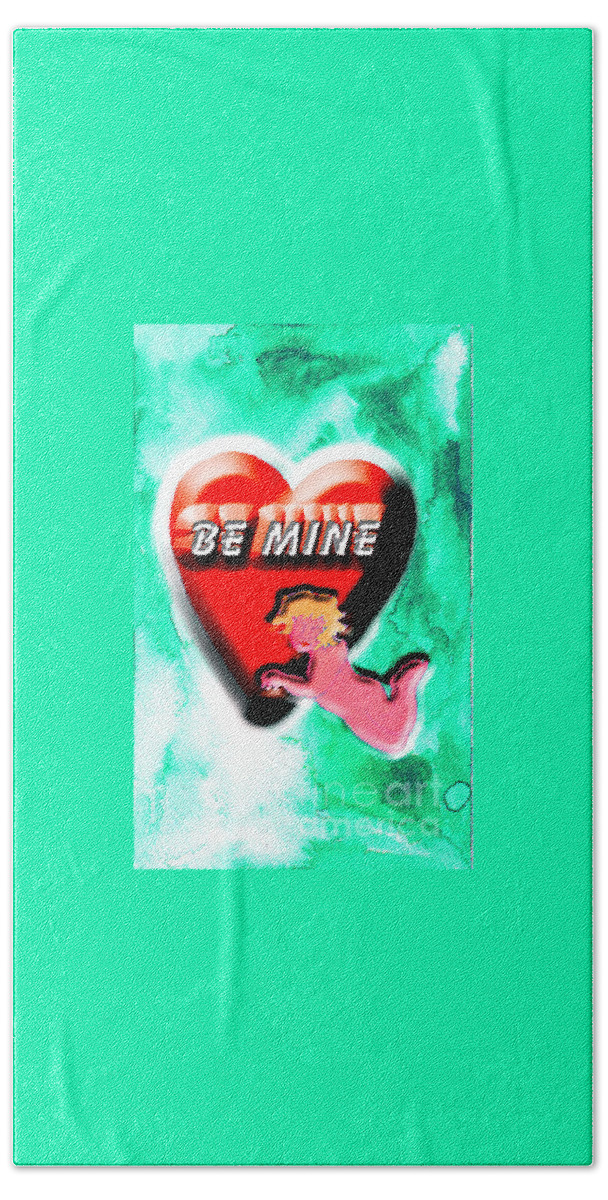 Valentine Bath Towel featuring the painting Be Mine 2 by Genevieve Esson