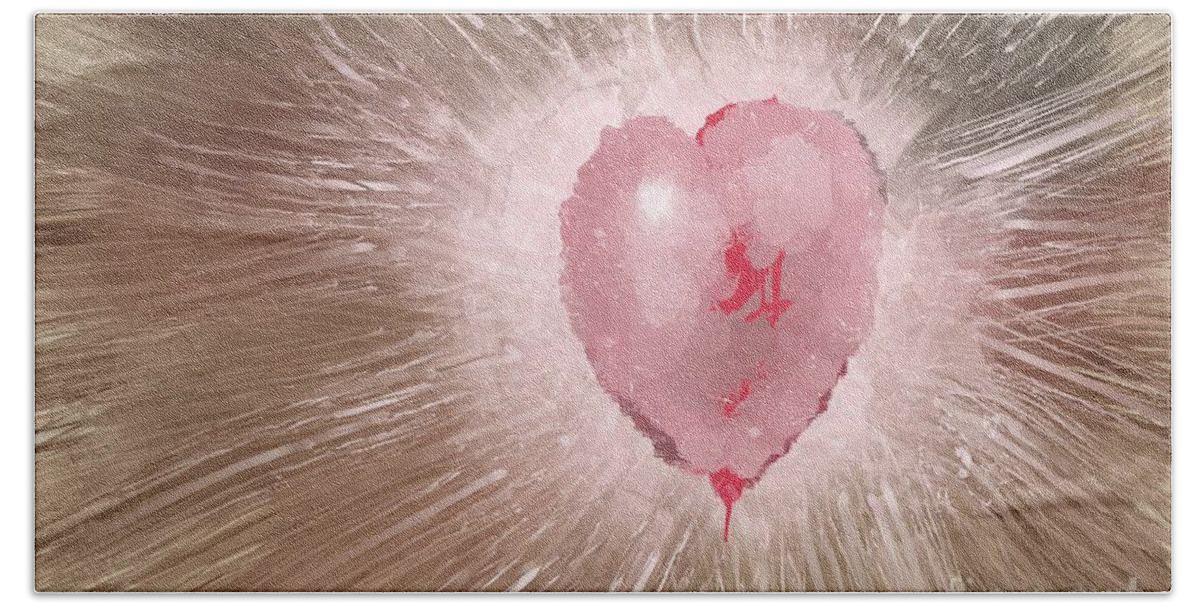 Heart Hand Towel featuring the digital art Be Still by Jon Munson II