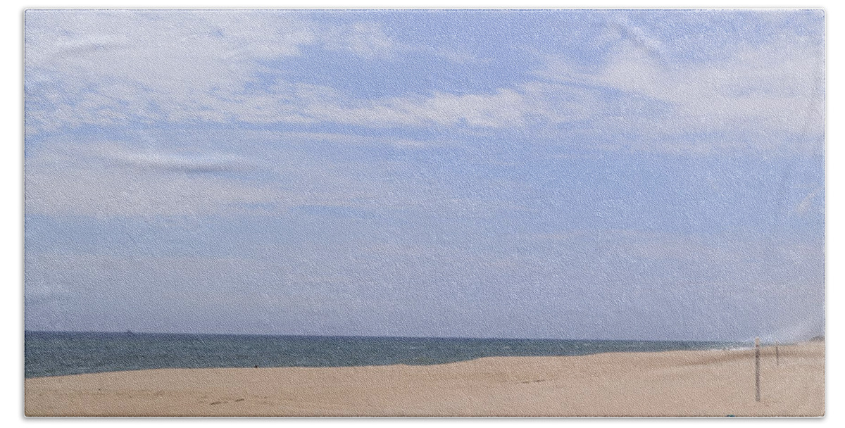 Beach Hand Towel featuring the photograph Chair at the Beach, Montauk by Erik Burg