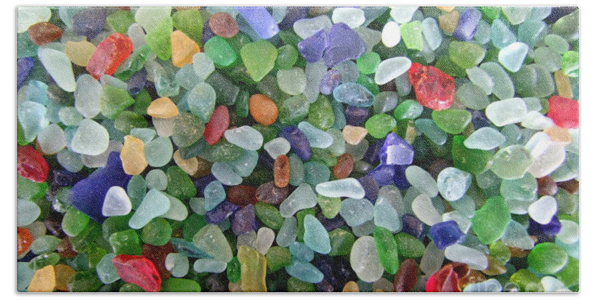 Sea Glass Bath Towel featuring the photograph Beach Glass Mix by Mary Deal