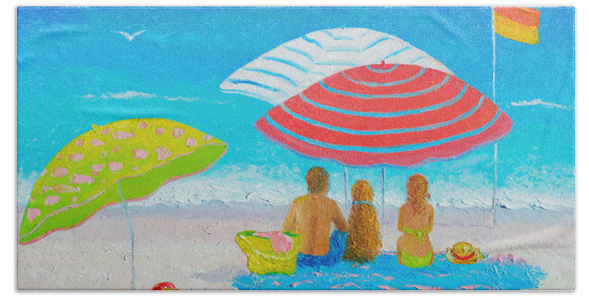 Beach Hand Towel featuring the painting Beach Painting - Endless Summer Days by Jan Matson