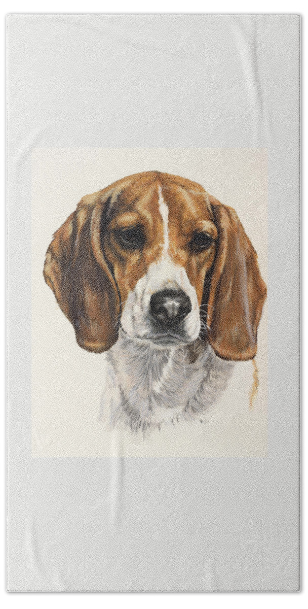 Dog Hand Towel featuring the painting Beagle in Watercolor by Barbara Keith