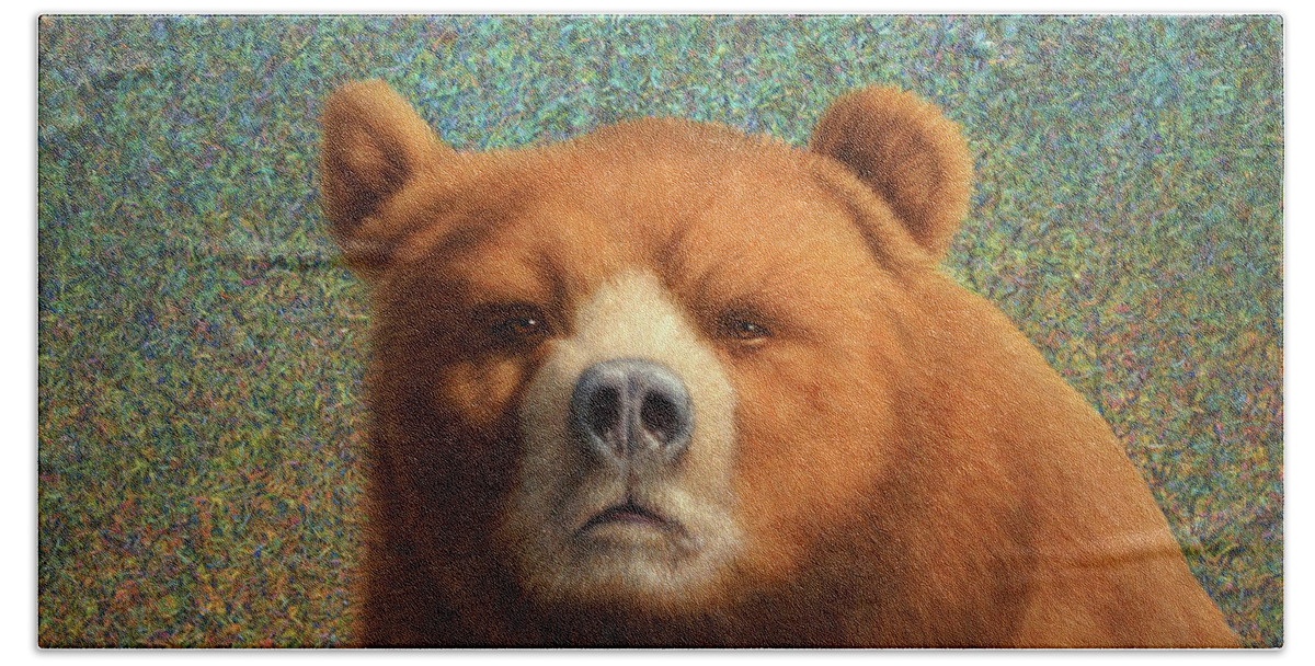 Bear Bath Sheet featuring the painting Bearish by James W Johnson
