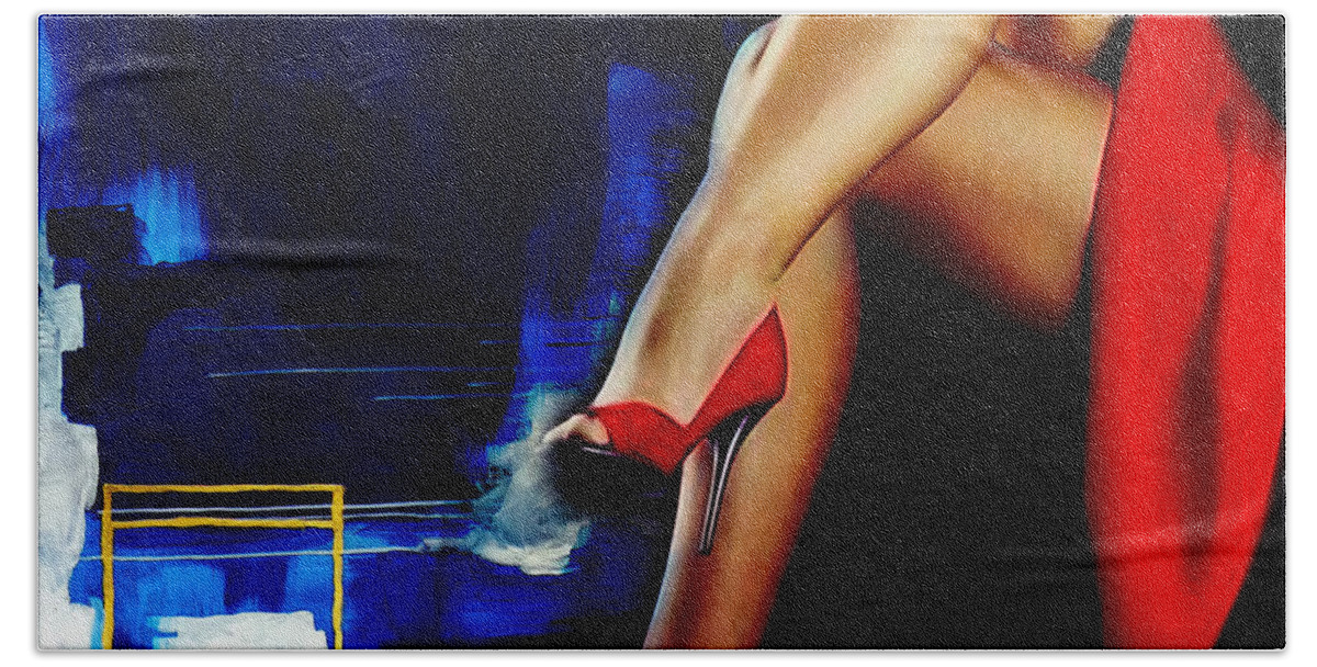 Dance Hand Towel featuring the painting Beautiful Legs 02 by Gull G