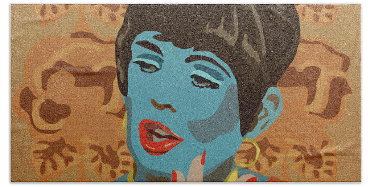 Beverly Hand Towel featuring the digital art Beautiful Lips - Abigail's Party - Alison Steadman by BFA Prints