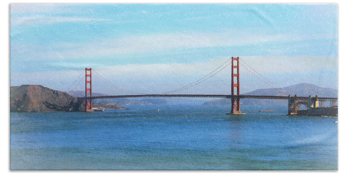 Beautiful Morning At The Golden Gate Bath Towel featuring the photograph Beautiful Morning at the Golden Gate by Bonnie Follett