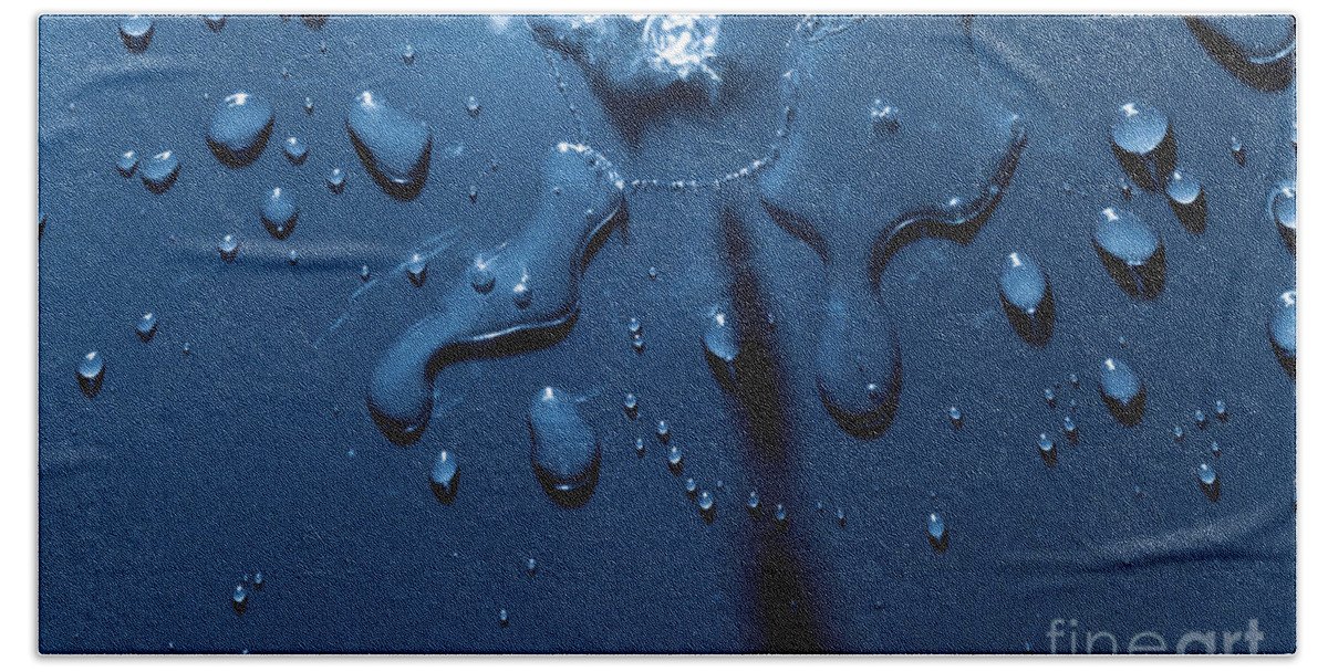 Splash Bath Towel featuring the photograph Beautiful water splashes viewed from above by Simon Bratt