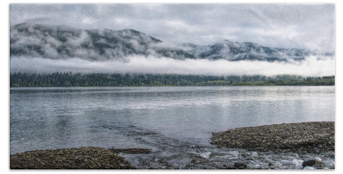 Clouds Bath Towel featuring the photograph Before the Dawn on Quinault by Mike-Hope by Michael Hope