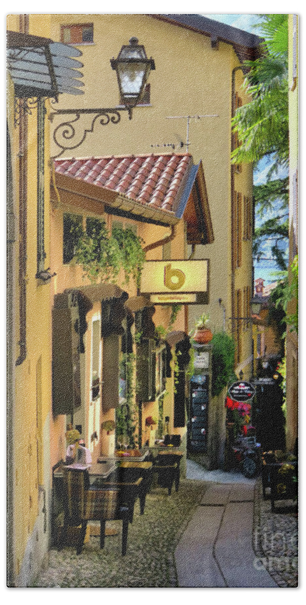 Lake Como Hand Towel featuring the photograph Bell of the Lake by Jennie Breeze
