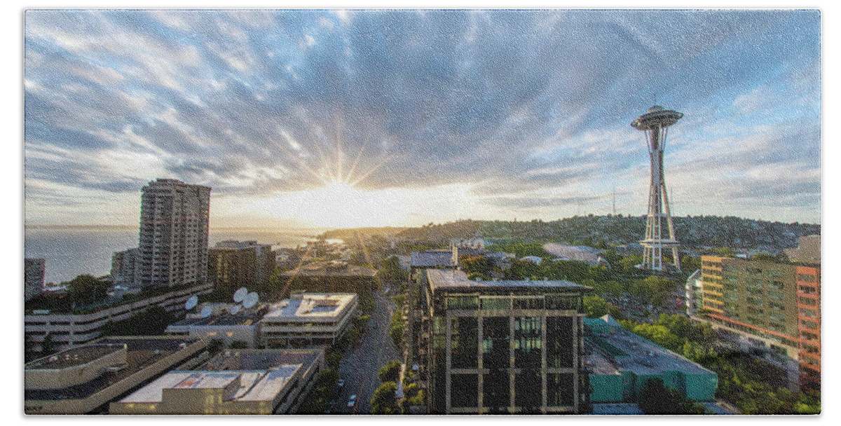 Seattle Hand Towel featuring the photograph Belltown sunset views by Matt McDonald