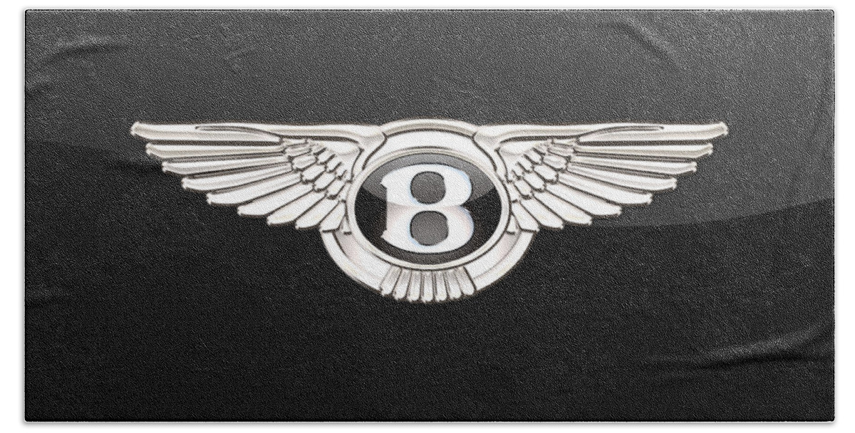 'wheels Of Fortune' By Serge Averbukh Hand Towel featuring the photograph Bentley - 3 D Badge On Black by Serge Averbukh