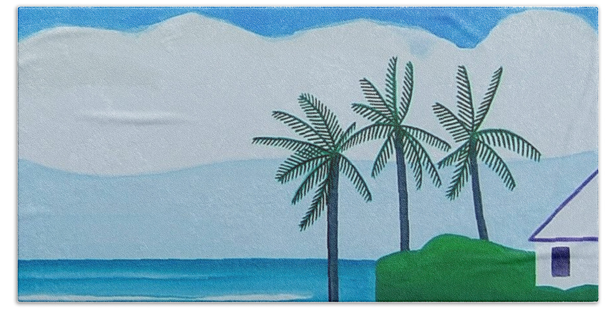 Impressionistic Hand Towel featuring the painting Bermuda Variations by Dick Sauer