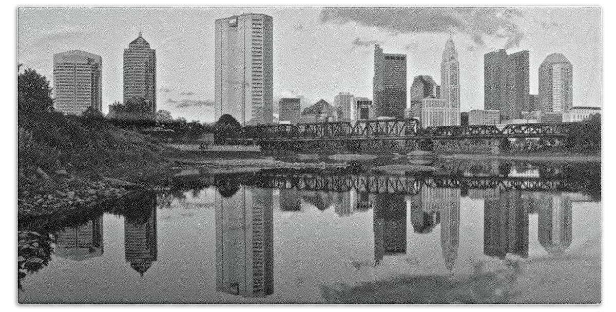 Columbus Bath Towel featuring the photograph Best Columbus Black and White by Frozen in Time Fine Art Photography