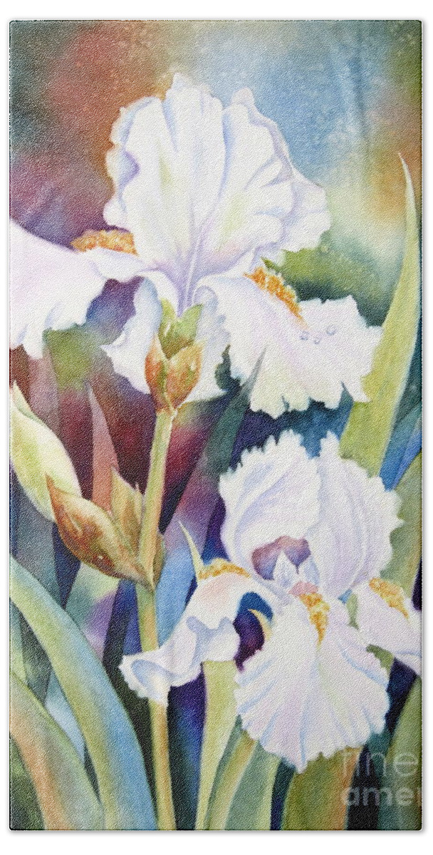 Iris Bath Towel featuring the painting Best of Show by Deborah Ronglien
