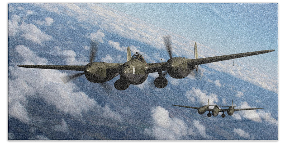 Usaaf Bath Towel featuring the digital art Best Of The Breed - Cropped by Mark Donoghue