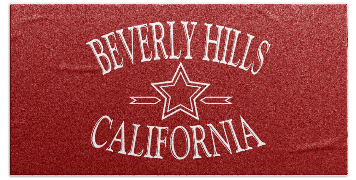 Beverly+hills Bath Towel featuring the mixed media Beverly Hills California Design by Peter Potter