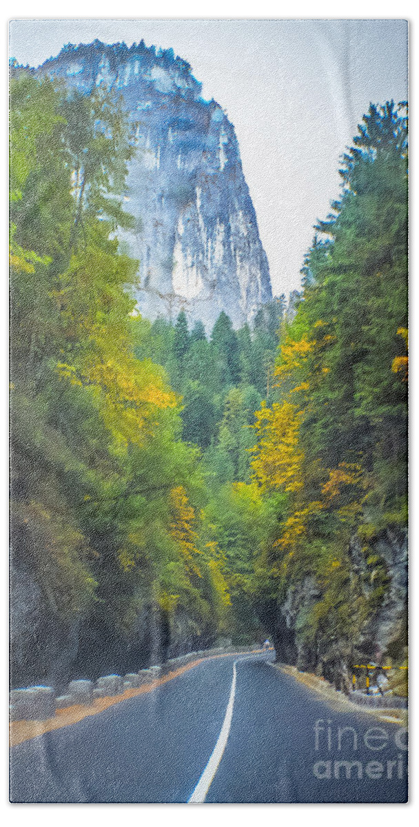 Mountains Bath Sheet featuring the photograph Bicaz canyon by Claudia M Photography