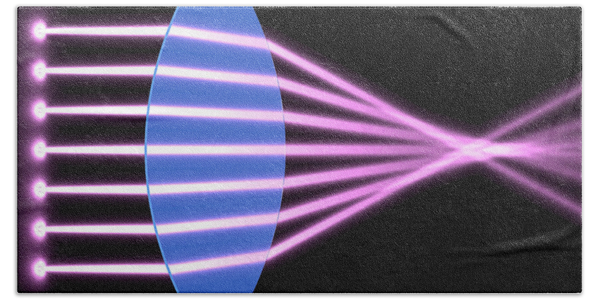 Aberration Bath Towel featuring the digital art Biconvex Lens 2 by Russell Kightley