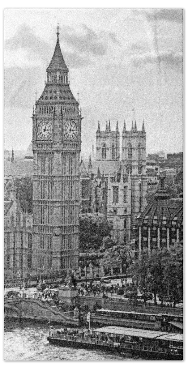 London Hand Towel featuring the photograph Big Ben with Westminster Abbey by Joe Winkler