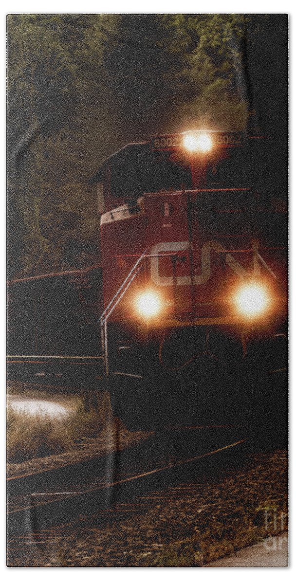 Train Bath Towel featuring the digital art Big Diesel by Jim Hatch