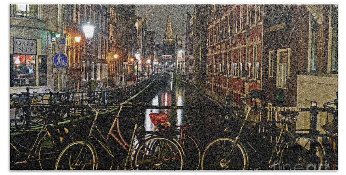 Canal Hand Towel featuring the photograph Amsterdam Bikes and Kolkswaterkering - Amsterdam by Carlos Alkmin