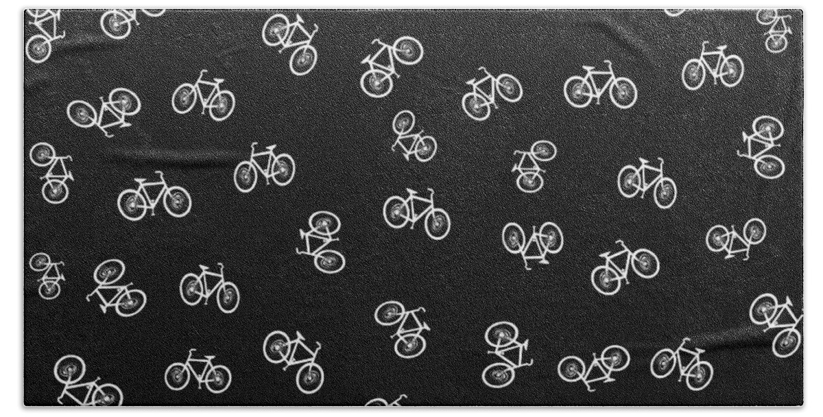 Dreaming; Bicycles; Bike; Bikes; Waterclor; Water; Color; Race; Bill; Cannon; Photography; Abstract Bath Towel featuring the digital art Bikes by Bill Cannon