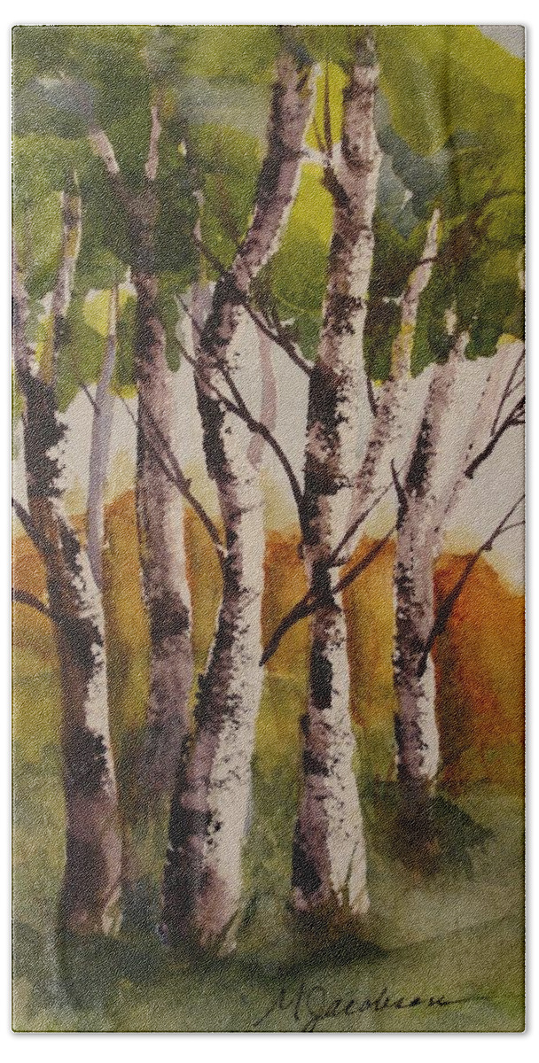 Trees Bath Towel featuring the painting Birch by Marilyn Jacobson