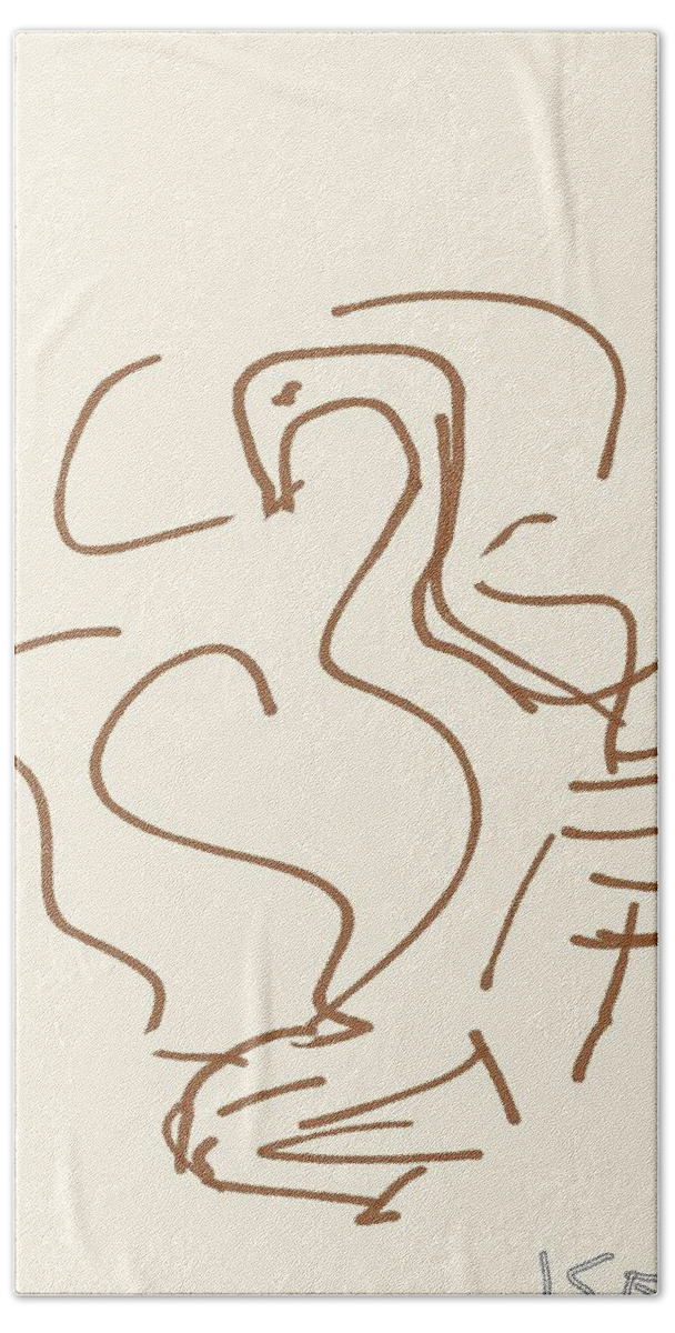 Digital Art Bath Towel featuring the digital art Swan by Kathy Barney