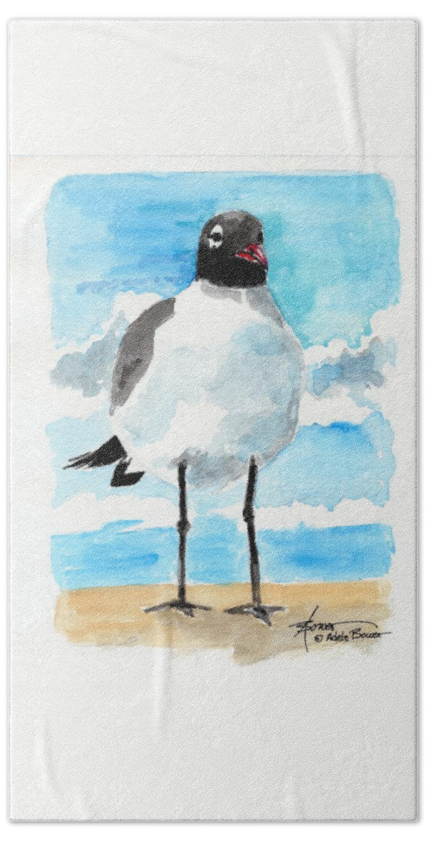 Sea Gull Bath Towel featuring the painting Bird Legs by Adele Bower