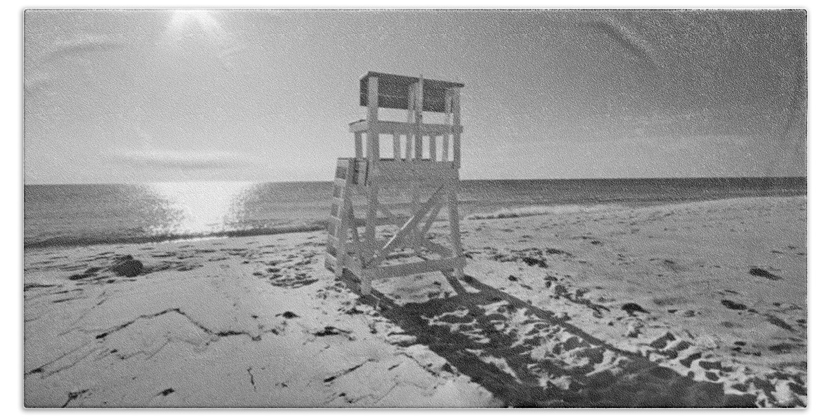 Dapixara Bath Towel featuring the photograph Black and White Photography The Beach by Darius Aniunas