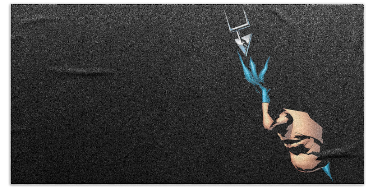 Black Bolt Hand Towel featuring the digital art Black Bolt by Maye Loeser