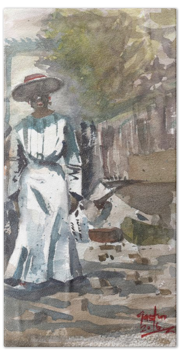 Roaring Twenties Bath Towel featuring the painting Black Jamaica's Roaring '20's by Gaston McKenzie